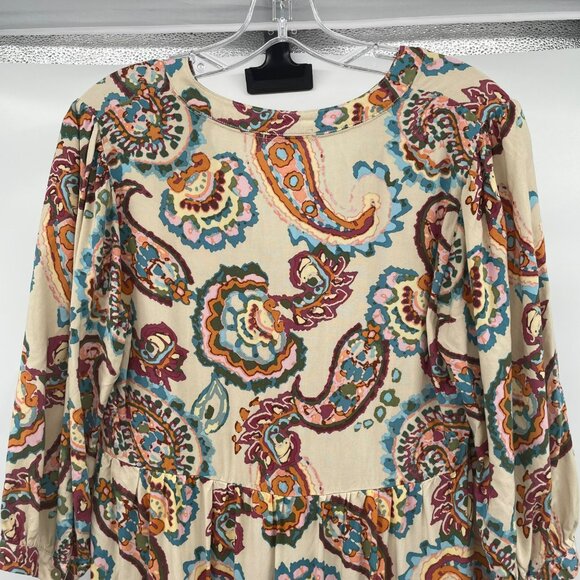 Kate & Sam Womens Paisley A-Line Dress 3/4 Sleeve Multicolor Size Small - Picture 6 of 9